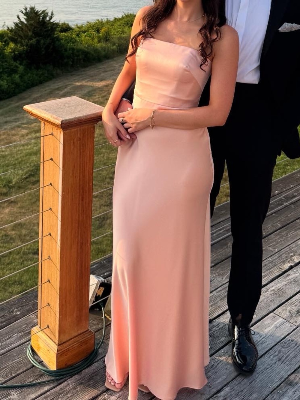 Blush Pink Satin Evening Gown